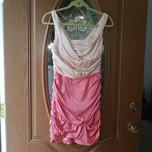 Express Design Studio 2 tone silk dress Sz 4 NWOT slinky sexy